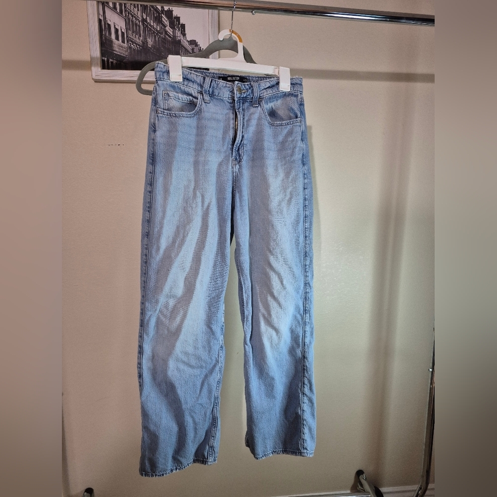 Hollister Women's High Rise Baggy Jeans - Light Blue